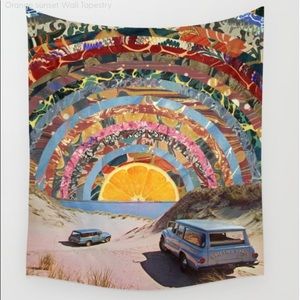 Orange Sunset Wall Tapestry